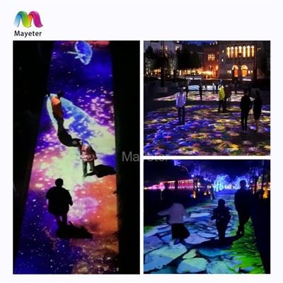 Välistingimustes kasutatavad 3D-hologrammide kaardistamise projektsiooniprojektorid projektsioonide interaktiivne reklaam